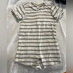 Old Navy Gray and White Striped Baby summer Outfit